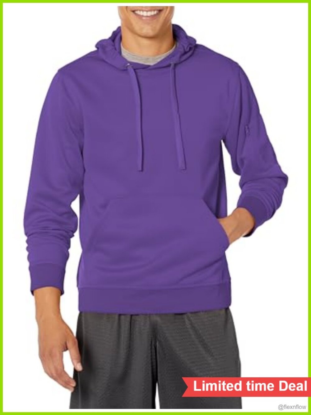 Unisex Performance Hoodie Pullover Sweatshirt Polyester Kangaroo Pocket